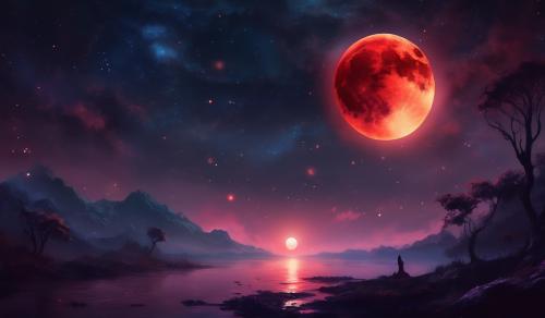 Big Bloodmoon night sky