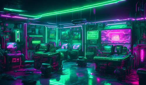 Green gaming neon punk