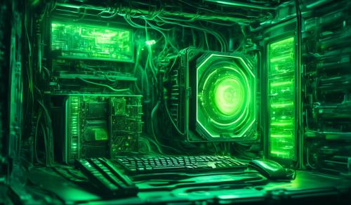 green inside of a pc 