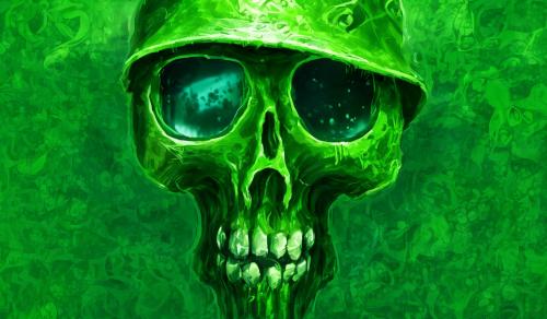 Green gamer skull 