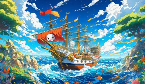 the thousand sunny at sea