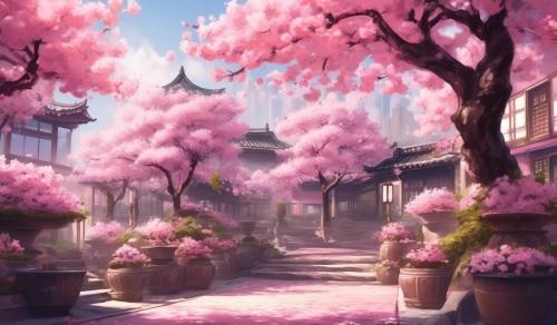 really Beautiful rosa place with Sakura trees