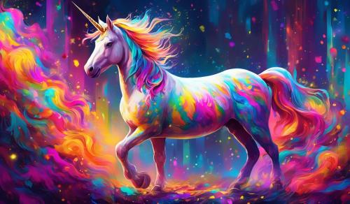 Colorful bright unicorn