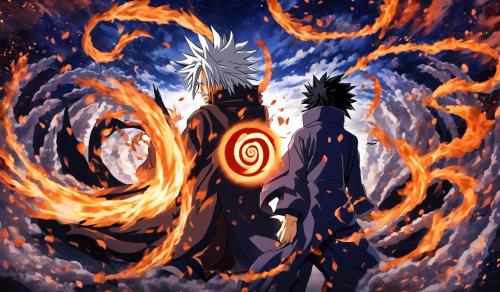 madara and obito togeter fichting 10 tails