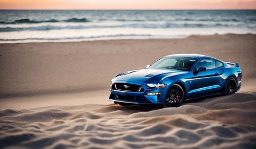 2018 ford mustang at the beach