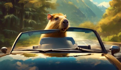 capybara in a convertable