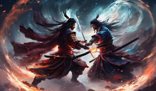 samurai fight with demon 