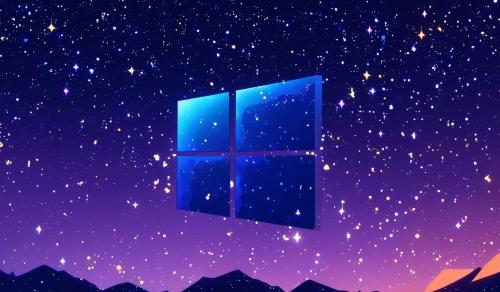 windows 11 logo in the stars