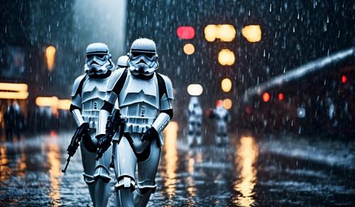 storm troopers in the rain 