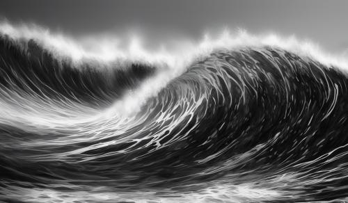 black and white wave