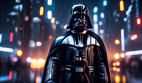 darth vader in a futuristic city realism 4k