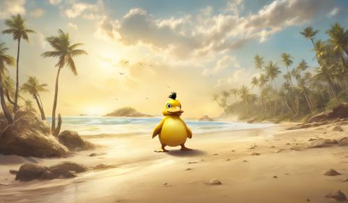 Psyduck en la playa 