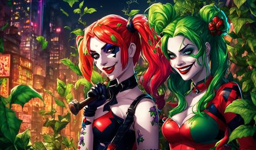 Harley quinn and poison ivy