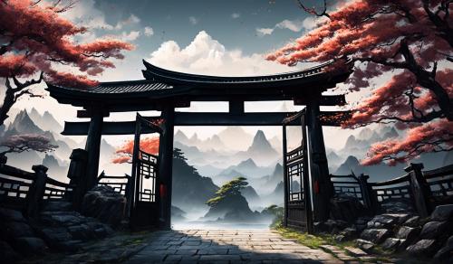 Cool black Japanese gate