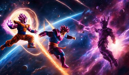 Goku versus Galactus in the space, kamehameha 