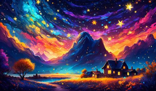 Starry night colorful