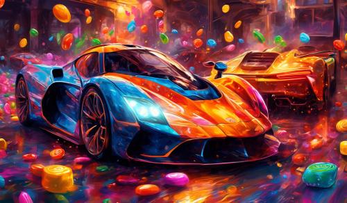 candy oil painted: hyper cars, babes, piscian fire 