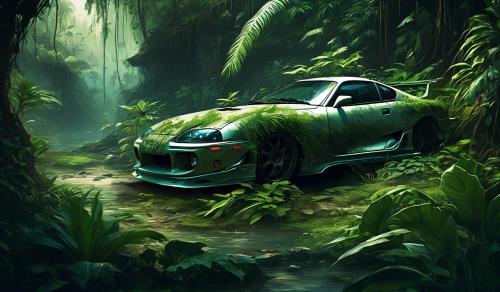 Broke down 1998 supra overgrown in the jungle 