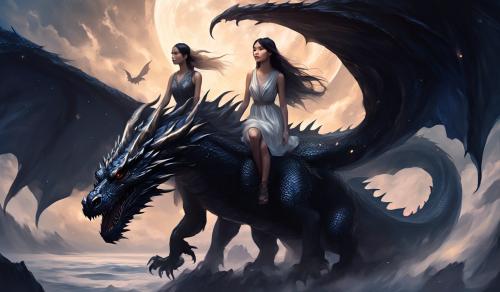 Girl with a big black dragon