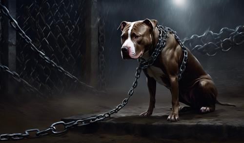 Pitbull chained dark