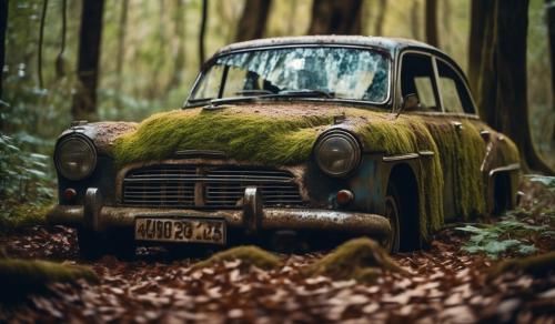 A rare car decaying in the forest