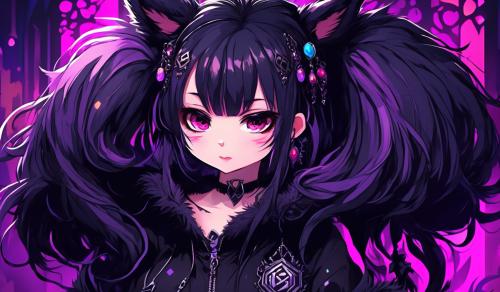 Furry goth girl