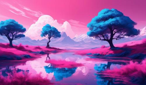 Pink and blue nature