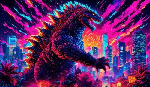 Godzilla en japon neon