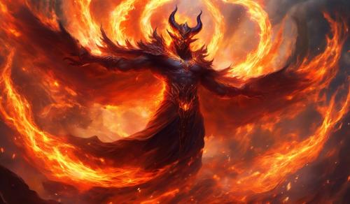 Male demon flames