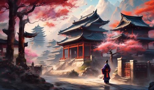 Shogun in ancient Chinese village