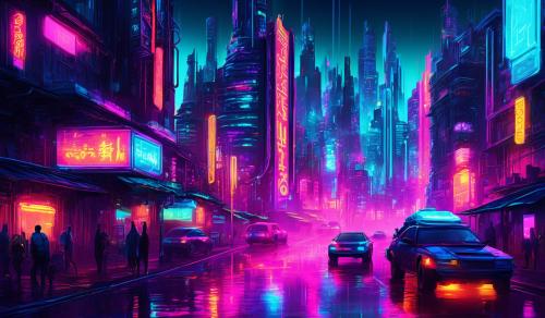 Cool neon city