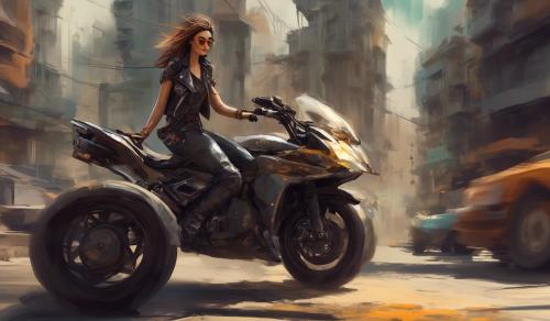 girl on  motorcycle 