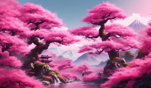 Pink japanese tree