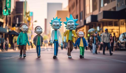 rick and morty strolling though downtown phoenix Arizona