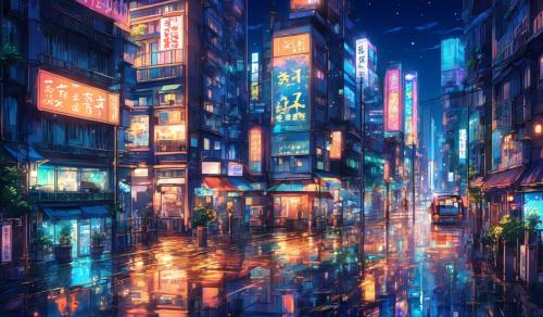 Night city scenery