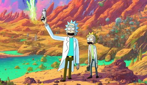 Crea a rick y morty fumando