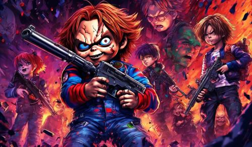 Chucky with amini gun