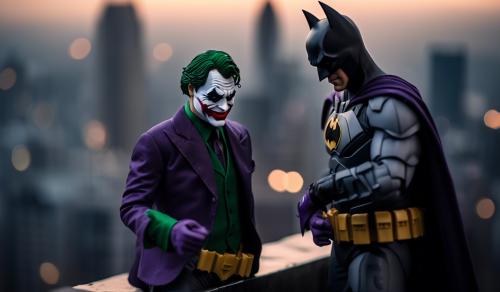 Batman holding Joker over a ledge