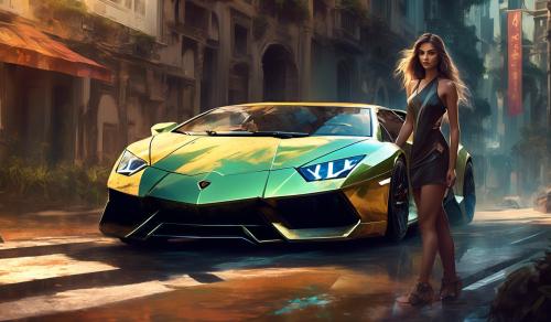 Lambo with a girl on it