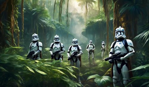 Starwars clone troopers in the jungle 