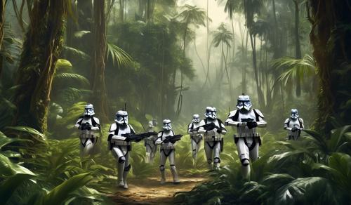 Starwars clone troopers in the jungle 