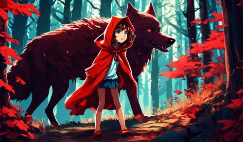 Little red riding hood and a big wolf