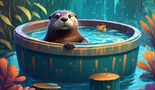 Otter in a hottub