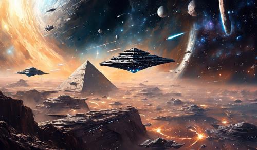 Starwars star destroyers in space