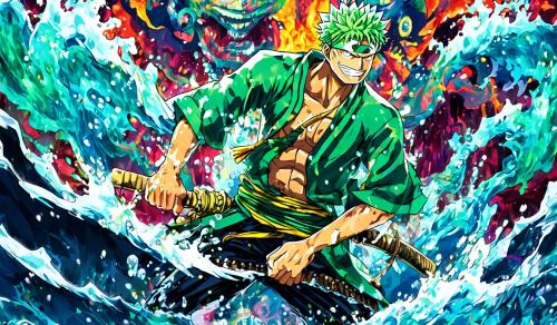 onepiece  Water. Zoro king of hell.