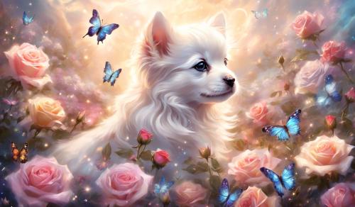 Puppies,kittens,flowers,roses,butterfly,glitter