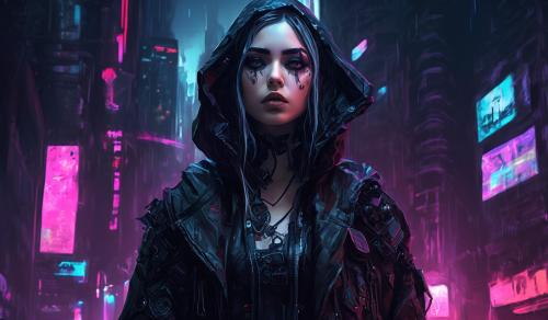 Gothic girl cyberpunk