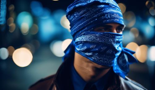 Blue bandana 420 gangster