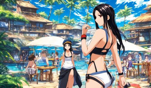 Tifa swimsuit on