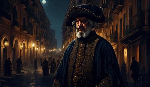 Bad guy in Naples in XVI century by night